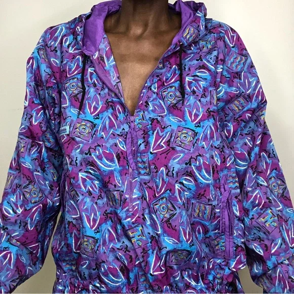 VINTAGE | COLUMBIA SPORTSWEAR Graphic Print Nylon Windbreaker - Picture 4 of 10